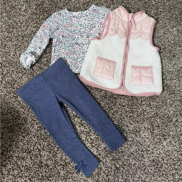 Cynthia Rowley Other - Toddler Three-Piece Set by Cynthia Rowley - pink and blue floral, size 12 months